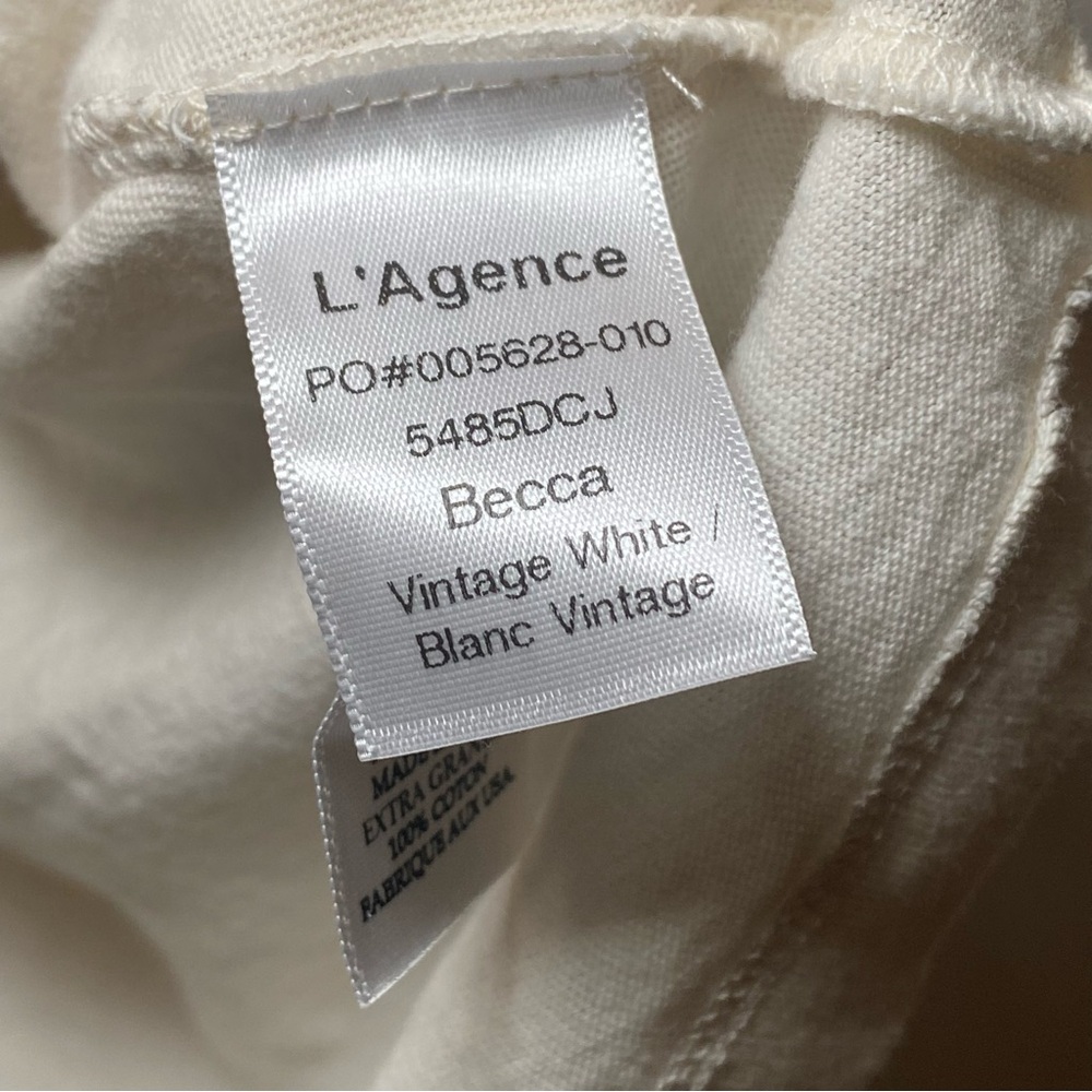 L’AGENCE Becca Cotton V-Neck Tee - Picture 5 of 8